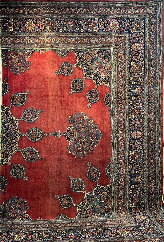 MASHAD RUG AMOOGHLI A RUG RESCUED FROM THE 2nd WORLD WAR IN WEST BERLIN (GERMANY) 111