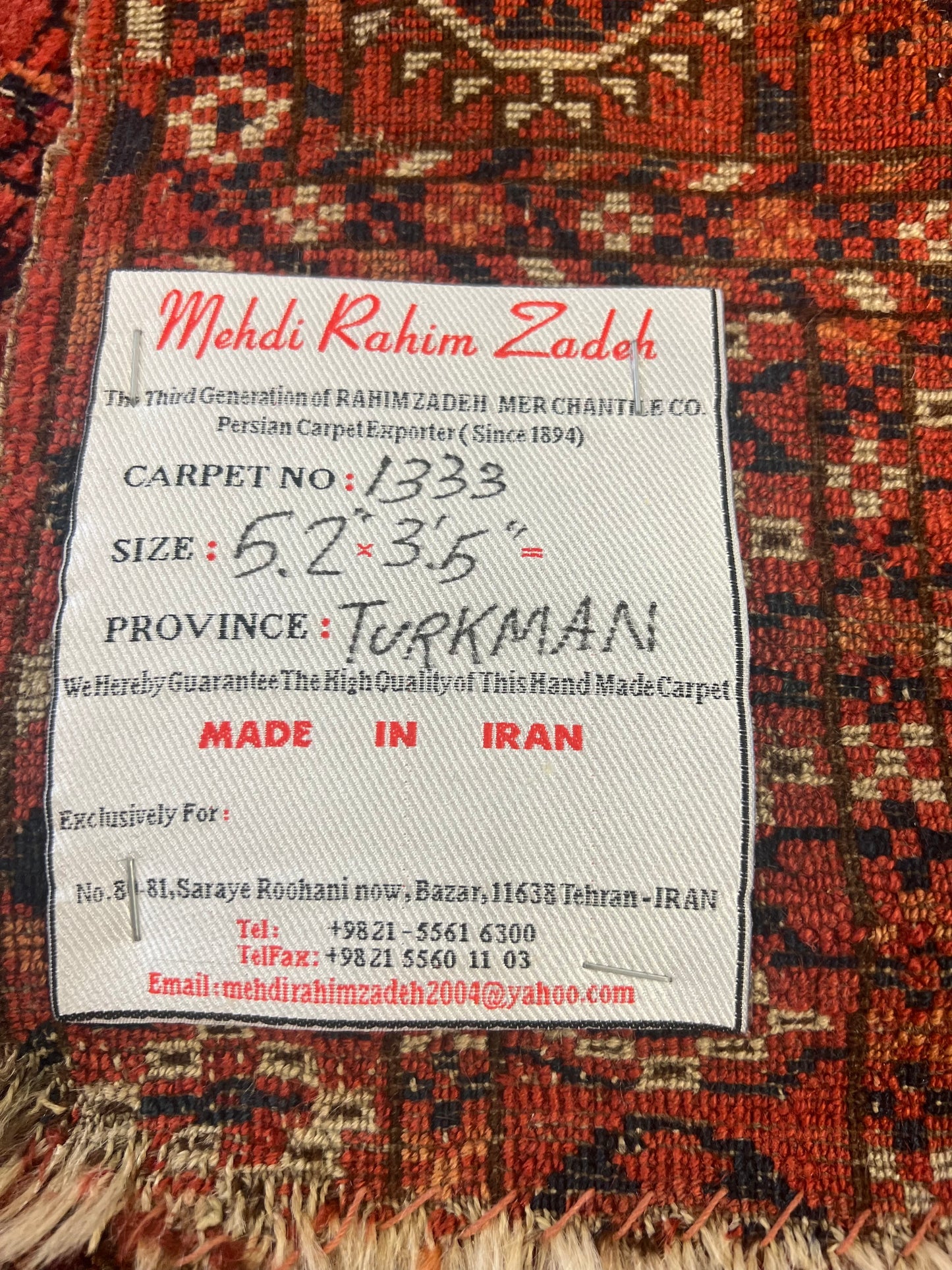 TURKMAN RUG YAMUUTY OLD ANTIQUE RUG