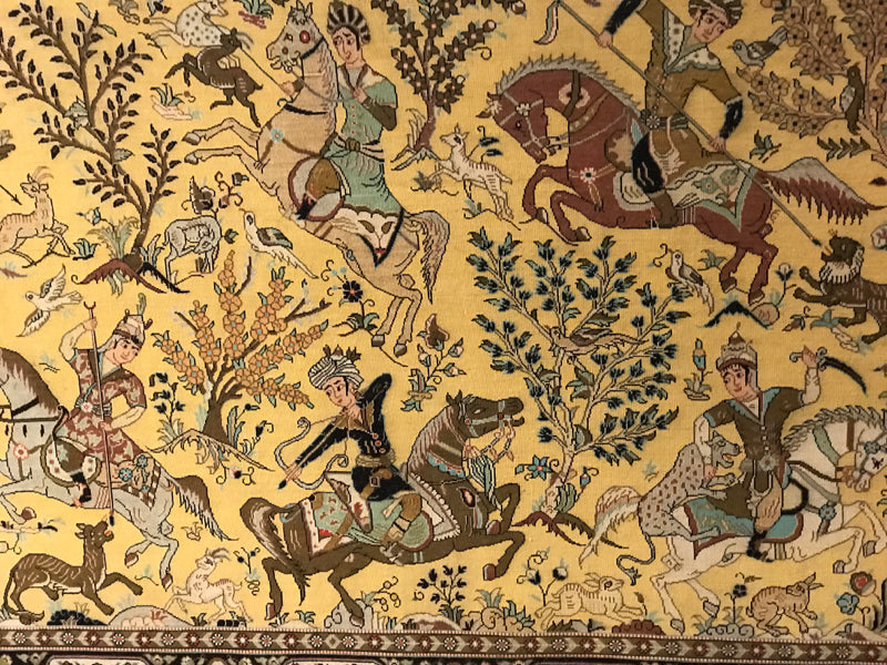 QOM SILK RUG UNIQUE COLOUR ANTIQUE MINIATURE 808