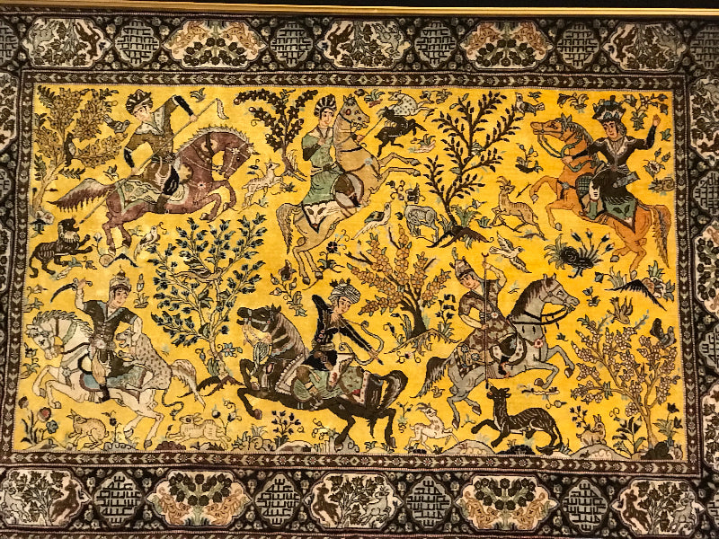 QOM SILK RUG UNIQUE COLOUR ANTIQUE MINIATURE 808