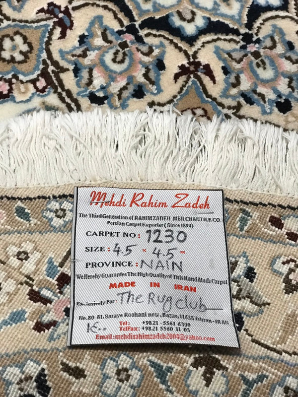 Nain RUG ROUND Persian Hand made Rug