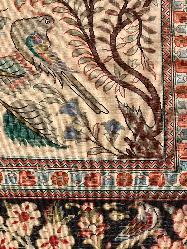 QOM SILK RUG MEHRABI DERAKHTI OLD 43