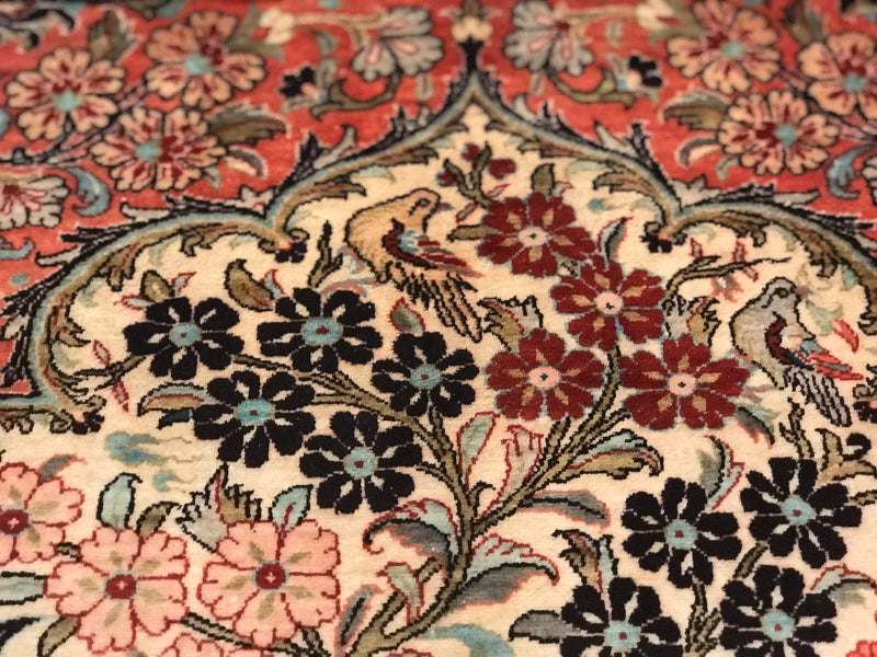 QOM SILK RUG MEHRABI DERAKHTI OLD 43