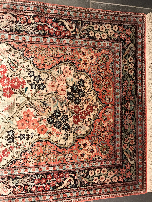 QOM SILK RUG MEHRABI DERAKHTI OLD 43