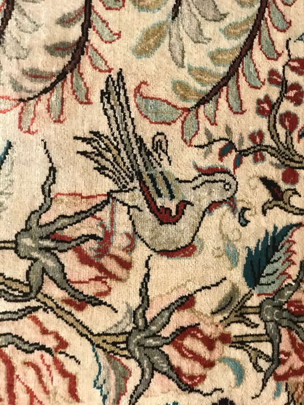 QOM SILK RUG MEHRABI DERAKHTI OLD 43