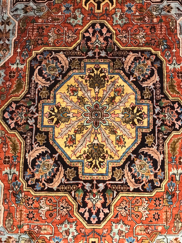 TABRIZ %100 SILK , FOUNDATION SILK ,UNIQUE ON  HERIZ PATTERN (       GEOMETRIC PATTERN )) 778