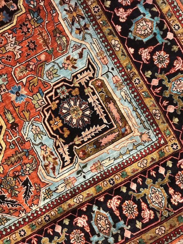 TABRIZ %100 SILK , FOUNDATION SILK ,UNIQUE ON  HERIZ PATTERN (       GEOMETRIC PATTERN )) 778