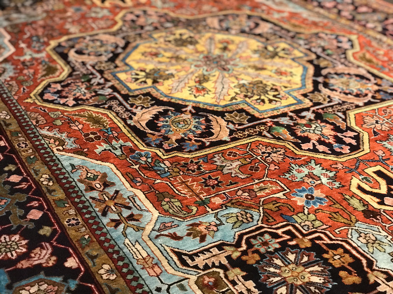 TABRIZ %100 SILK , FOUNDATION SILK ,UNIQUE ON  HERIZ PATTERN (       GEOMETRIC PATTERN )) 778