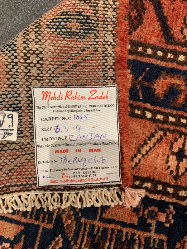 ZANJAN PERSIAN HAND MADE RUG OLD