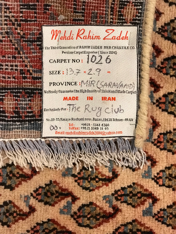 SARAVAND RUG (BOTEH MIR ) RUNNER-ARAK