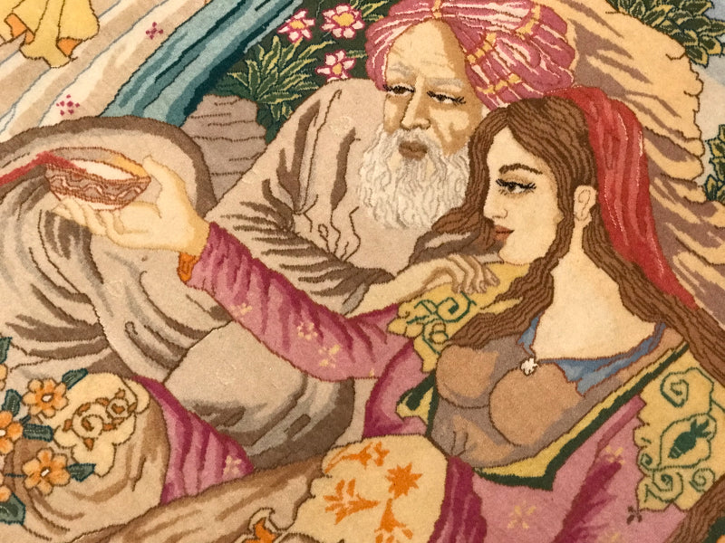TABRIZ RUG MINIATURE PICTURE  OLD( OMAR KHAYYAM-HAFEZ - SAADI) 6