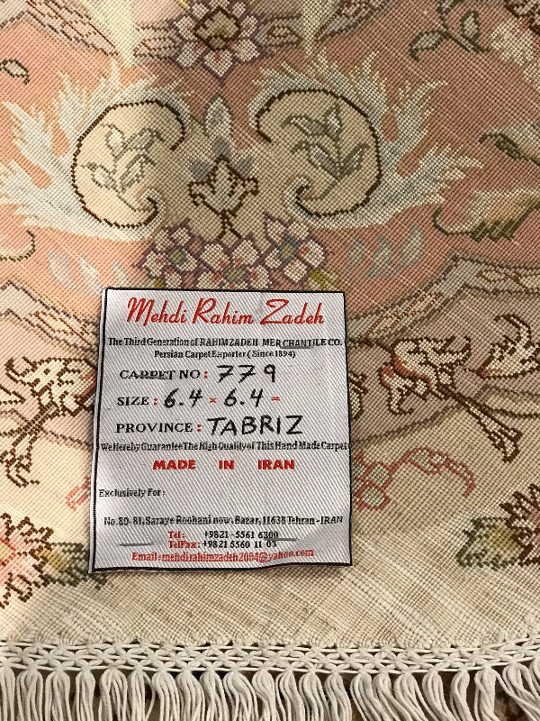 TABRIZ 60 RAJ (460 KNOTS PER SQ INCHES) FINE LAMB WOOL AND SILK ON COTTON 779
