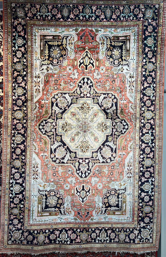 TABRIZ %100 SILK , FOUNDATION SILK ,UNIQUE ON  HERIZ PATTERN (       GEOMETRIC PATTERN )) 778