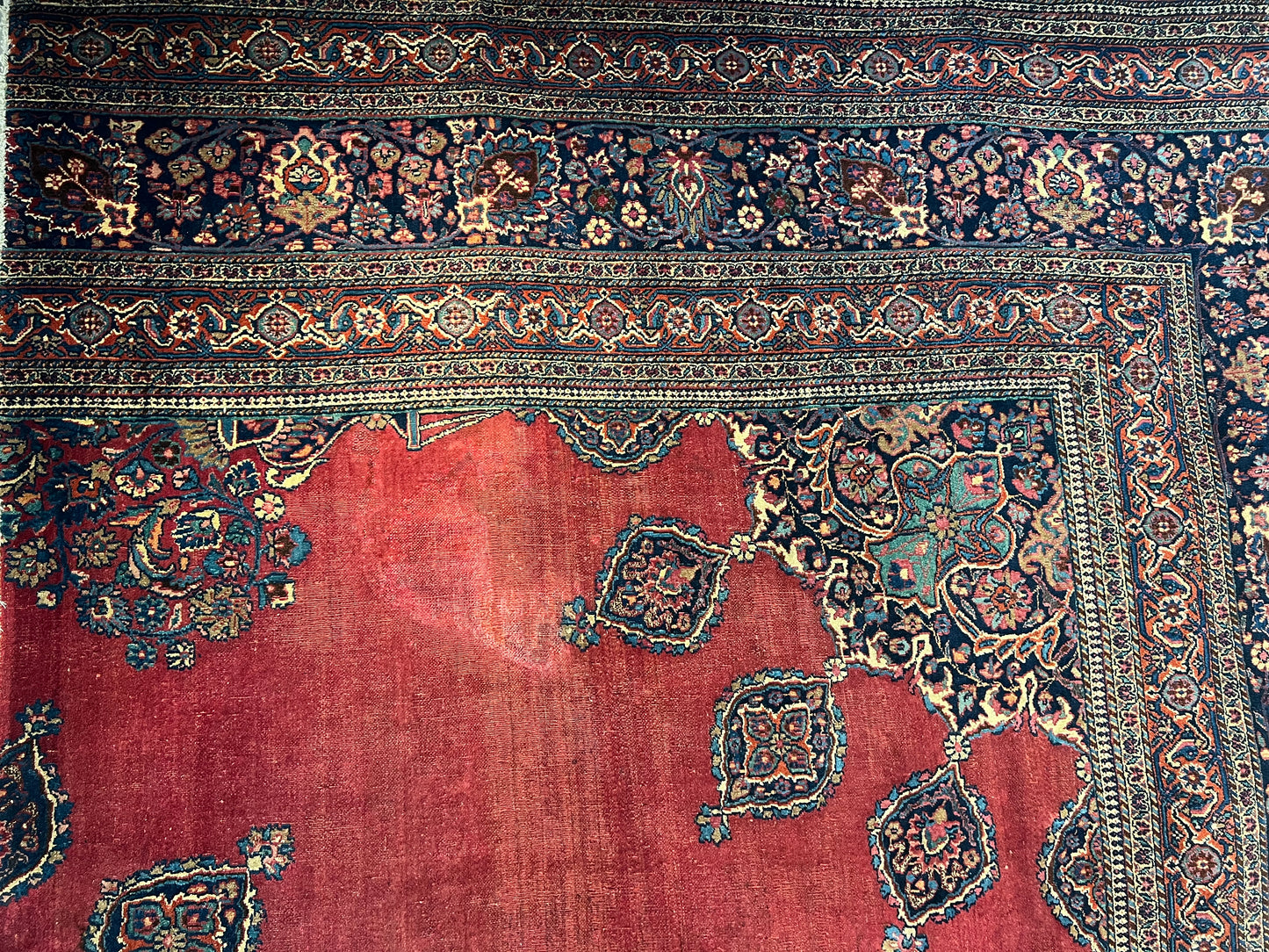 MASHAD RUG AMOOGHLI A RUG RESCUED FROM THE 2nd WORLD WAR IN WEST BERLIN (GERMANY) 111