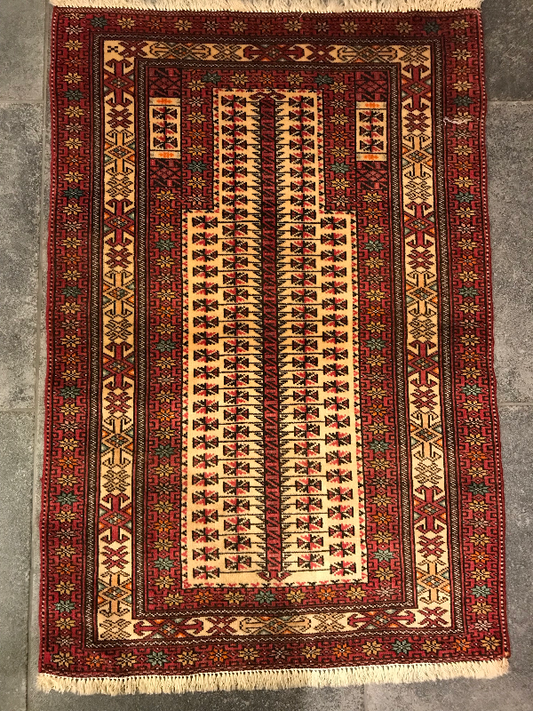 TURKMAN VERY FINE PRAYER RUG