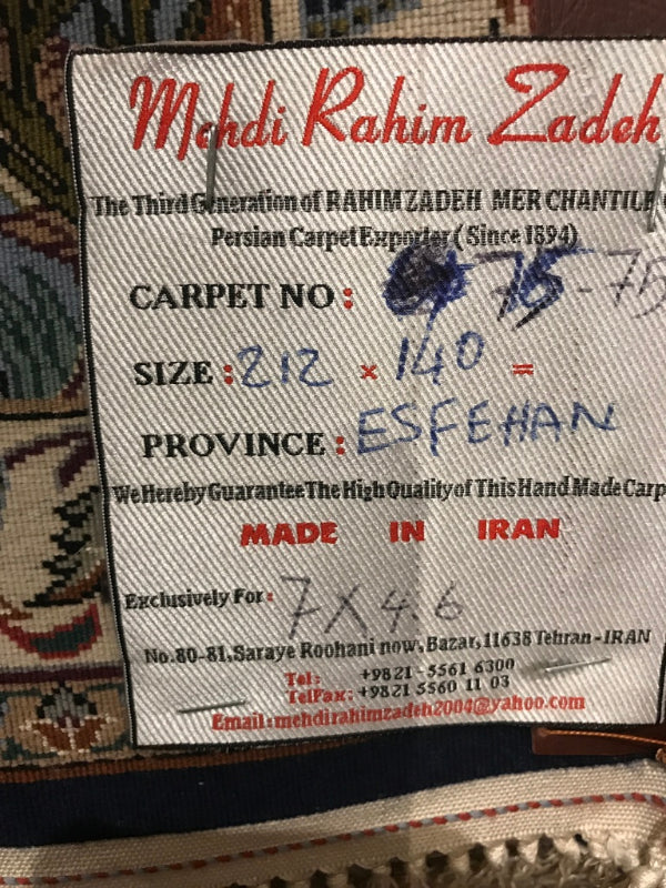 Isfehan Kashmir on Silk Hand-made Rug