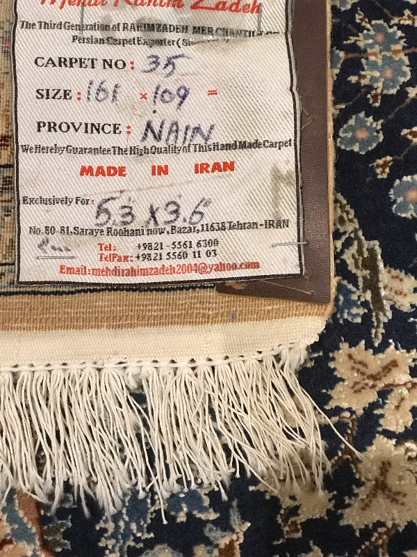 Nian 90 Years Old Lamb Wool on Cotton & Silk 1000 knots per sq. foot 4la